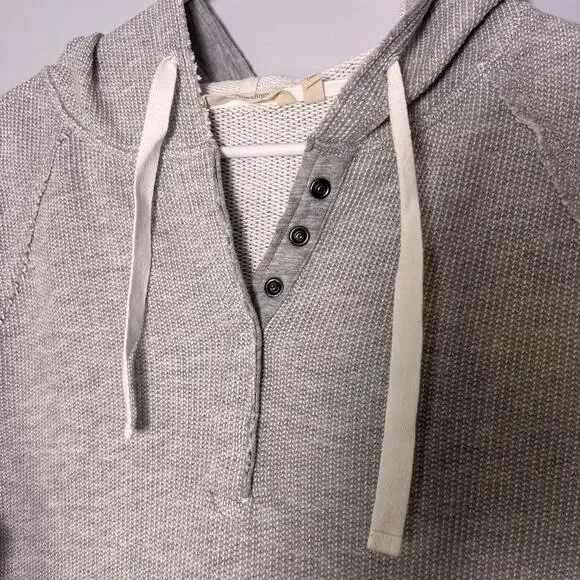 Soft Surroundings Womens Pullover Hoodie Sz XL Gray Pique Knit - Picture 4 of 16